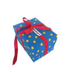 Herbruikbare cadeauverpakking (blauw/rood)